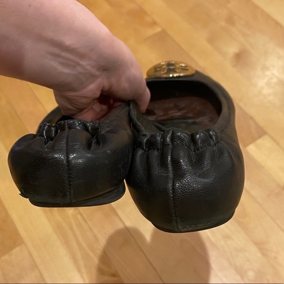 *SOLD*Tory Burch Black Gold Reva Ballet Flat size8 - Picture 7 of 10